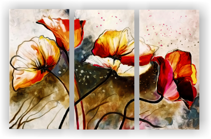 multicanvas floral - decor vesel cu maci multicanvas floral - decor vesel cu maci